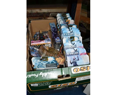A QUANTITY OF MARVEL THOR THE MIGHTY AVENGERS ACTION FIGURES . to include Kurse, Destroyer, Staff Strike SIF, Frost Giant, Od