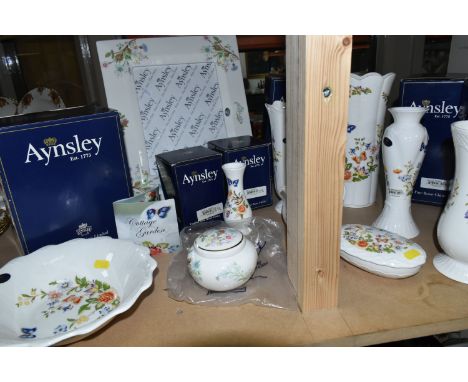 A COLLECTION OF AYNSLEY GIFTWARE, comprising a large 'Wild Tudor' pattern photograph frame, total size 37cm x 33cm, to fit a 