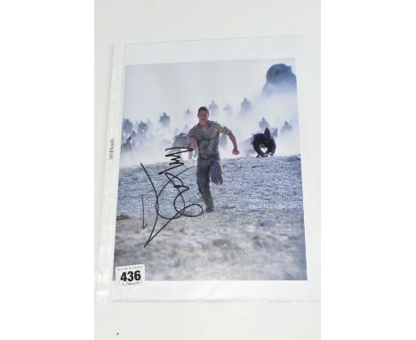 A SIGNED 10 x 8 COLOUR PROMO PHOTOGRAPH OF MARK WAHLBERG in Planet of the Apes, portrait orientation, signed in black marker,