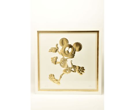 ALESSANDRO PAGLIA (ITALY CONTEMPORARY) 'GOLD RUSH', a limited edition embossed print on paper depicting the skeleton of a smi