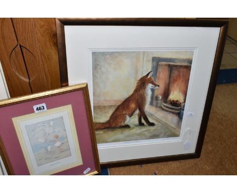 ALEXANDRA CHURCHILL (CANADIAN / BRITISH CONTEMPORARY) 'AMAZING MR FOX II', a limited edition print depicting a fox sitting in