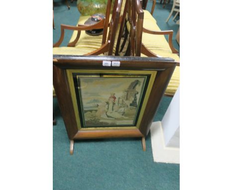 A ROSEWOOD FRAMED FIRESCREEN, c.1900, with tapestry insert depicting an Asian Prince80cms x 62cms.