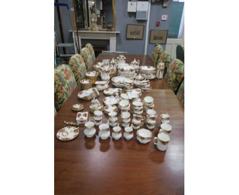 A ONE HUNDRED AND NINETY PIECE "OLD COUNTRY ROSE" PATTERN DINNER, TEA AND COFFEE SERVICE.