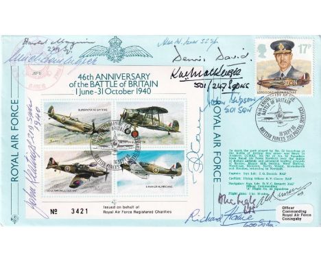 JSF9 46th Anniv Battle of Britain Signed D David and another 10 Battle of Britain Pilots. 16 th Sept 86 BFPS 2123 46th Annive