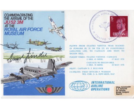 Junkers aircraft designer Ernst Zindel signed aviation FDC. Under Zindel's leadership, Junkers developed the G38, Ju 52, Ju 9