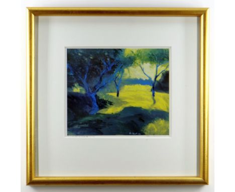 PETE DANIELS (b.1937) limited edition (48/500) colour print - 'Trees at Nine Wells 1990' signed, 22 x 26cms, framed and glaze