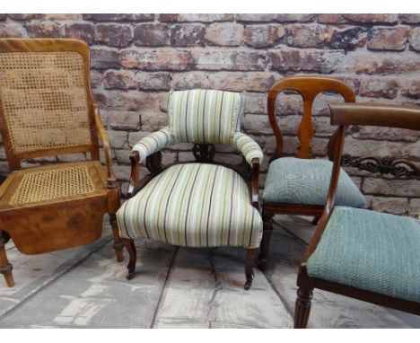 ASSORTED ANTIQUE CHAIRS, including Regency mahogany side chair, Victorian walnut chair, Victorian beech commode chair, Edward