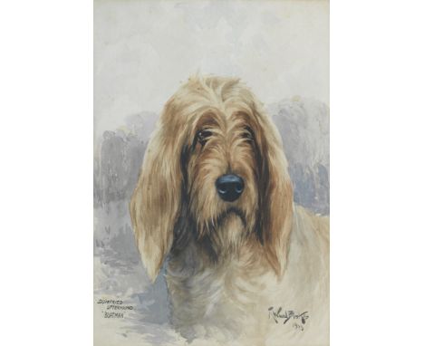 Reuben Ward Binks (British, 1880-1950)'Dumfries Otterhound 'Boatman'' signed and dated 'RWardBinks/1923' (lower right), title