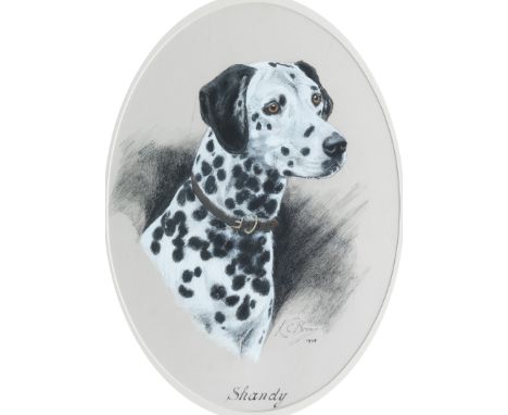 Katherine C. Brown (British, active 1937-1962)'Shandy' - Portrait of a Dalmatian signed and dated 'K C Brown/1938' (lower rig
