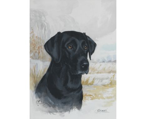 Reuben Ward Binks (British, 1880-1950)Charles Alington's Labrador Retriever 'Start' signed and dated 'R Ward Binks/1921' (low