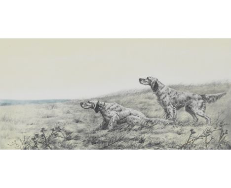 Léon Danchin (French, 1887-1938)English Setters in the field signed in pencil 'Leon Danchin' (lower right)etchingplate 37.5 x