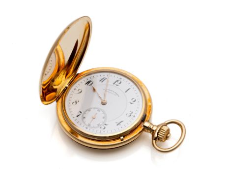 A. Lange &amp;amp; Söhne TaschenuhrØ 5,3 cm750/000 Rosegold. Guillochiertes und graviertes Dreideckel-Gehäuse. Weißes Emaille