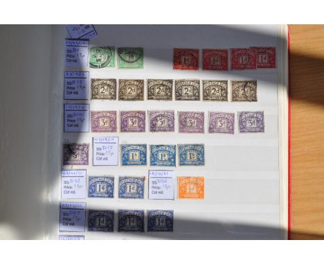 Postal dues, British post office/ Tangier etc. stock book, 19 pages. (768)