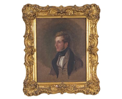 Sir George Hayter (1792-1871) Portrait study of Sir Edmund Hayes, M. P. for Donegal Signed and inscribed on a label verso Stu