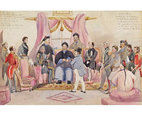 Anglo-Chinese School mid 19th Century The Hong Kong Embassy following the first Opium War with Commissioner Keying/Qiying, Ma