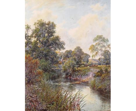 H. M. (19/20th Century) View near Frome, Somersetshire Signed with a monogram and dated 96, also titled on stretcher verso Oi