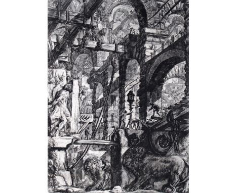 Giovanni Battista Piranesi (Italian 1720-1778) The Lion Bas-Relief from the Carceri series, second edition Etching 56 x 41cm;