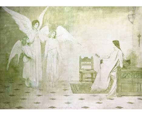 Thomas Cooper Gotch (1854-1931) Study for The Awakening Green oil on canvas 131 x 182cm; 51½ x 71½in This is a full size sket
