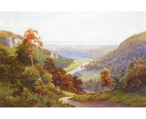 Edward H. Thompson (1879-1949) October~s ever varying hues, the junction of the Wye and Severn Signed and dated 1916 Watercol