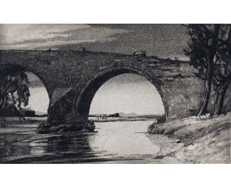  ‡Malcolm Osborne R.A. (1880-1963) Old Stirling Bridge; Chartres Cathedral; Stirling Church of Holyrood; Norton Bavant; A con