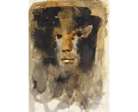  ‡Leonore Fini (Argentine/French 1908-1996) Le Masque Signed Watercolour 31.5 x 23cm; 12 x 9in ++Paper lightly rippled, a lit