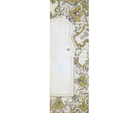 Giuseppe Bernardino Bison (Italian 1762-1844) Design for the wall of a chamber Watercolour over pencil 37 x 13cm; 14½ x 5in +