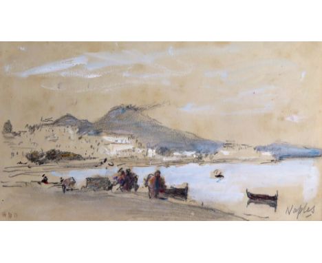 Hercules Brabazon Brabazon (1821-1906) Naples Signed with initials and titled Pencil and watercolour, unframed 15 x 26.75cm; 