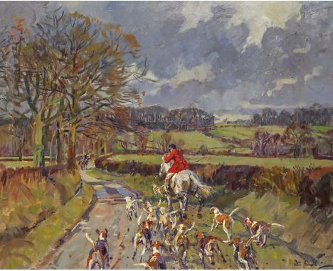  ‡Peter Biegel (1913-1987) Huick Holler! Signed, also titled and inscribed B.V. Cucklington verso Oil on canvas 51 x 61cm; 20