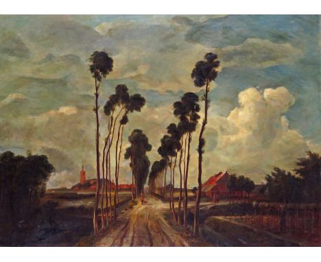 Sydney Amos Driver (1865-1934) after Meindart Hobbema The Avenue at Middelharnis Signed and titled verso Oil on canvas 76 x 1