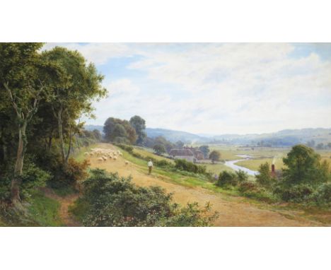 Roberto Angelo Kittermaster Marshall (1849-1926) Between Stockbridge and Longstock, Hampshire Signed and dated 4/21 Watercolo