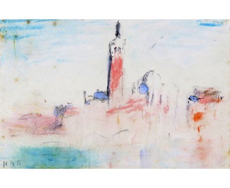 Hercules Brabazon Brabazon (1821-1906) Venice after Turner Signed with initials, titled on the mount Pastel over pencil, unfr