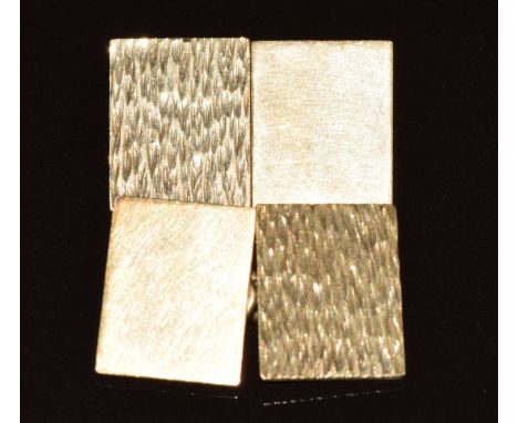 A pair of 9ct gold cufflinks with textured bark detail, 10.4g&nbsp;
