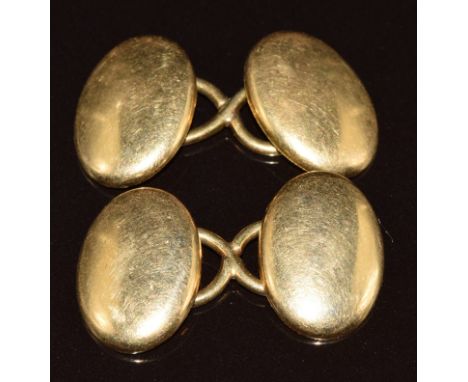 A pair of 18ct gold cufflinks, maker BH, 13.8g