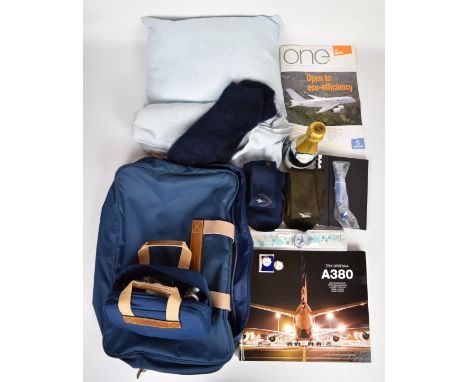 Lancel for Airbus A380 first class holdall style bag containing book, pillow, toiletries, Champagne etc PLEASE NOTE ALL ALCOH