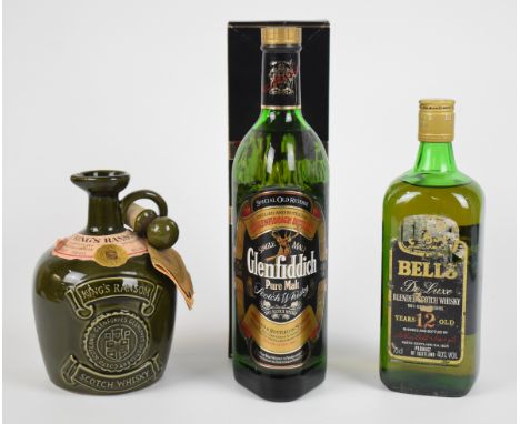 Three bottles of Scotch Whisky comprising King's Ransom aged 12 years 75cl 43% vol, Bell's deluxe blended 12 years old Scotch