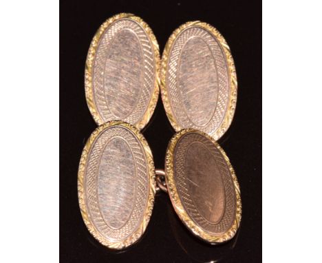 A pair of 9ct rose gold cufflinks, in vintage box, 9.4g&nbsp;