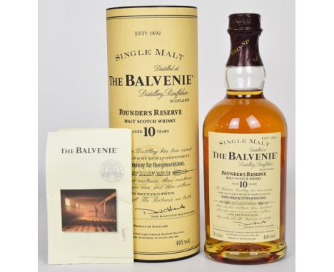 The Balvenie Founder's Reserve 10 year old Single Malt Scotch Whisky, 75cl, 40% vol, in original presentation tube. PLEASE NO