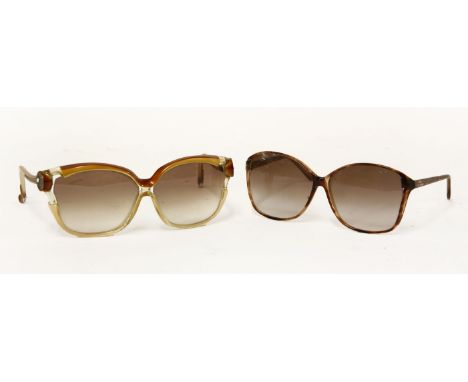 Three pairs of vintage sunglasses to include a pair of Brigitte Bardot Parisenne with caramel frames with tinted lenses, anda