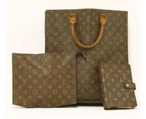 A Louis Vuitton vintage 'Sac Platt' shopper tote bag,with tan-coloured handles and gold-tone hardware,a Louis Vuitton vintage