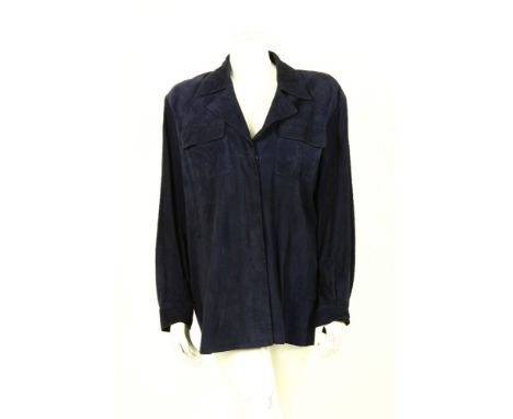 An Yves Saint Laurent red tweed wool double-breasted jacket,with black button and gathered cuffs, size 46,a similar Yves Sain