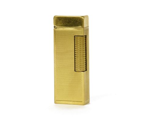 A Dunhill Rolla gold-plated gas lighter,boxed with instructions