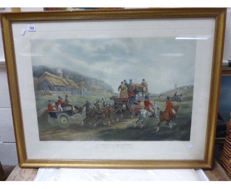 After Henderson, a coloured print, framed, titled 'A Hunting Morning'