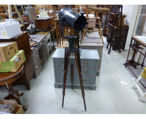 Vintage large theatre light on tripod stand