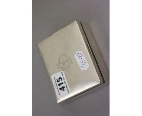 An early 20th century silver mounted cedar lined cufflink / trinket box; the hinged lid with engraved initials, hallmarks wor