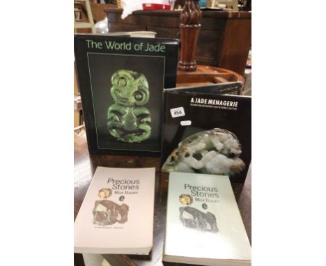 Two Max Baver books 'Precious Stones', one other 'The World of Jade' and 'A Jade Menagerie'
