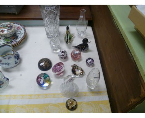 A collection of Caithness paperweights and other paperweights and other glassware