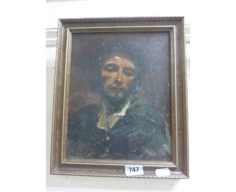 After Gustave Courbet, portrait of a contemplating man, unsigned