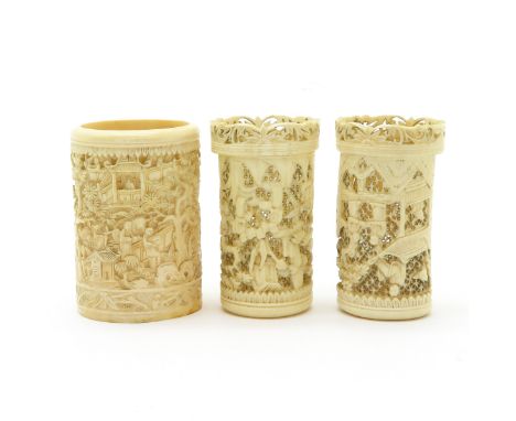 China, carved, tallest is 9 cm. This item may not be shipped outside the European Union.
