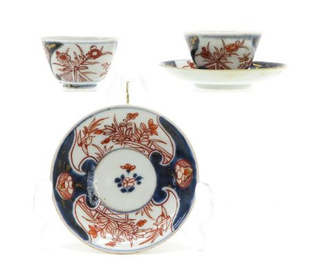 Imari decor, 2 cups and 2 saucers, 10 cm. in diameter.