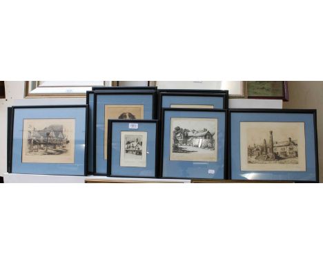 After R A Riseley (20th Century)"Freckles"Etching signed in pencil, 20cm by 14.5cm, together with fourteen further engravings